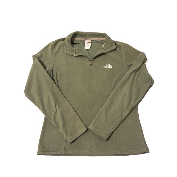 THE NORTH FACE TKA 100 1/3 Zip Women's Green‎ Medium Pullover Fleece Sweater - Picture 1 of 8